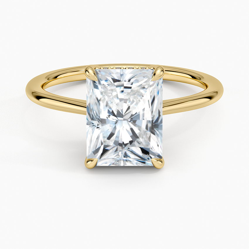 2.10 Karat Radiant Kesim Hidden Halo Tasarım Tektaş Laboratuvar Pırlanta Yüzük - Monaco