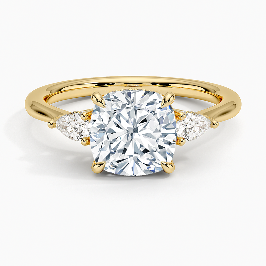 1.60 Carat Princess Halo Design Solitaire Lab Diamond Ring 18K - Florina