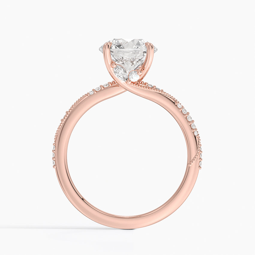 2.25 Karat Hidden Halo Tasarım Tektaş Laboratuvar Pırlanta Yüzük 18K - Melora - Bold Diamonds