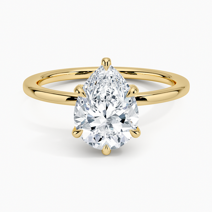 2.15 Karat Damla Kesim Hidden Halo Tasarım Tektaş Laboratuvar Pırlanta Yüzük - Gilora - Bold Diamonds