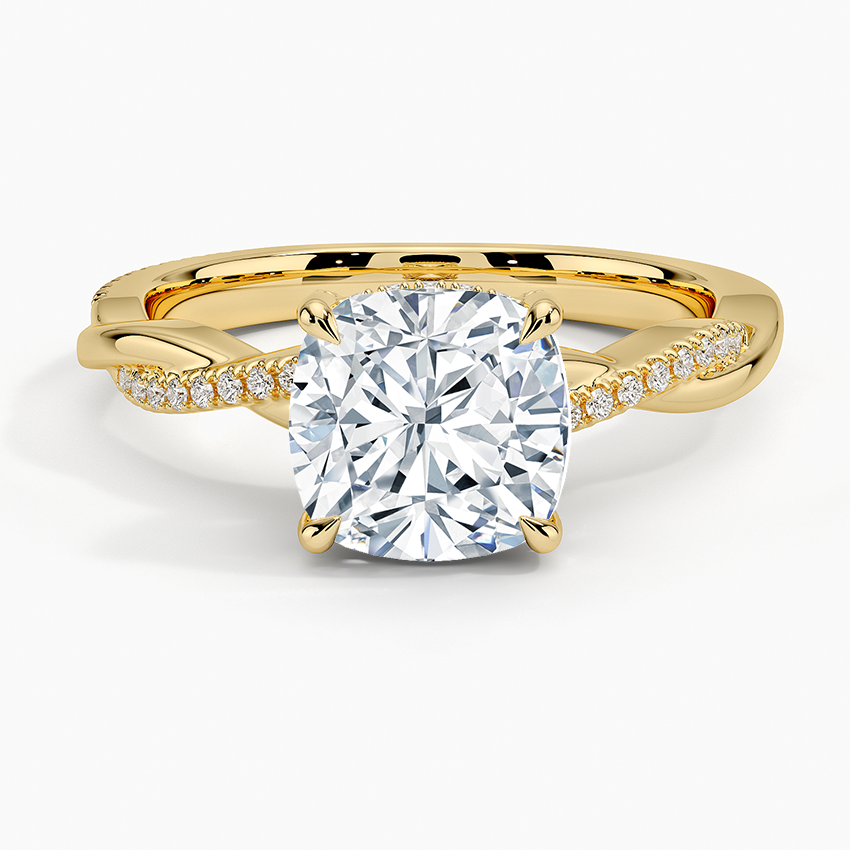 1.60 Carat Princess Halo Design Solitaire Lab Diamond Ring 18K - Florina