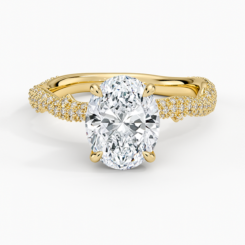 2.75 Karat Oval Kesim Hidden Halo Tasarım Tektaş Laboratuvar Pırlanta Yüzük - Sorrento