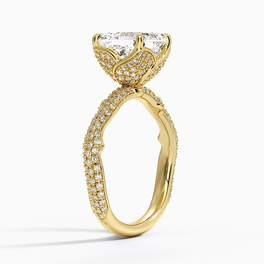 2.75 Karat Asscher Kesim Hidden Halo Tasarım Tektaş Laboratuvar Pırlanta Yüzük - Sorrento