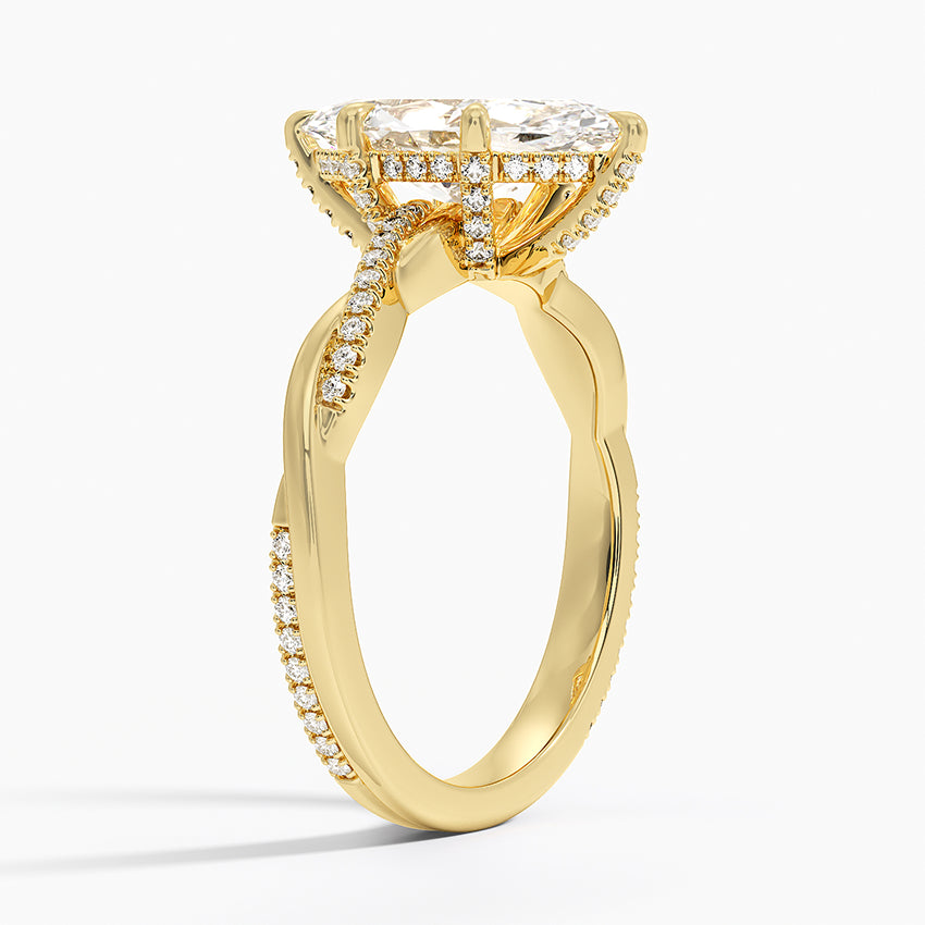 2.25 Karat Marquise Kesim Hidden Halo Tasarım Tektaş Laboratuvar Pırlanta Yüzük - Riga
