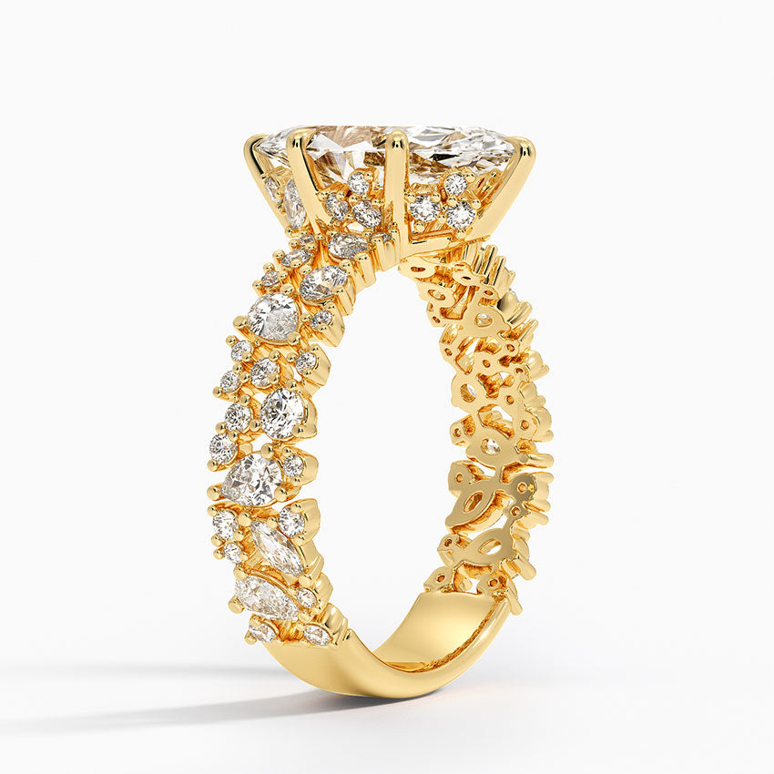 3.00 Karat Marquise Kesim Özel Tasarım Tektaş Laboratuvar Pırlanta Yüzük - Cannes
