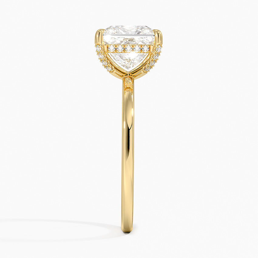 1.60 Carat Princess Halo Design Solitaire Lab Diamond Ring 18K - Florina