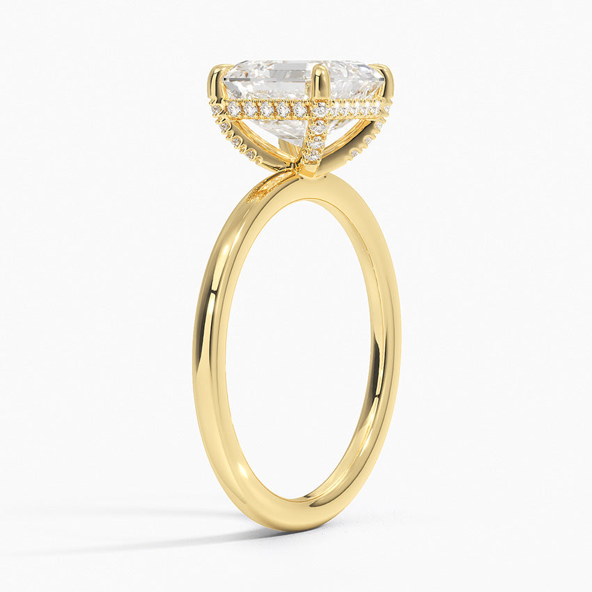 2.15 Karat Asscher Kesim Hidden Halo Tasarım Tektaş Laboratuvar Pırlanta Yüzük - Valencia