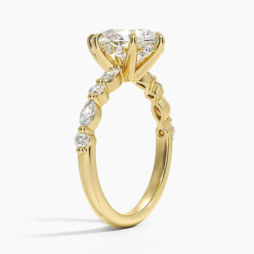 1.60 Carat Princess Halo Design Solitaire Lab Diamond Ring 18K - Florina