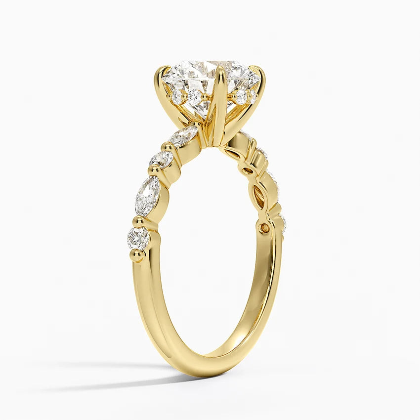 2.50 Karat Yuvarlak Kesim Yuvarlak Kesim Hidden Halo Tasarım Tektaş Laboratuvar Pırlanta Yüzük - Tokyo - Bold Diamonds