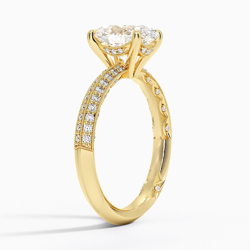 2.50 Karat Oval Kesim Hidden Halo Tasarım Tektaş Laboratuvar Pırlanta Yüzük - Geneva