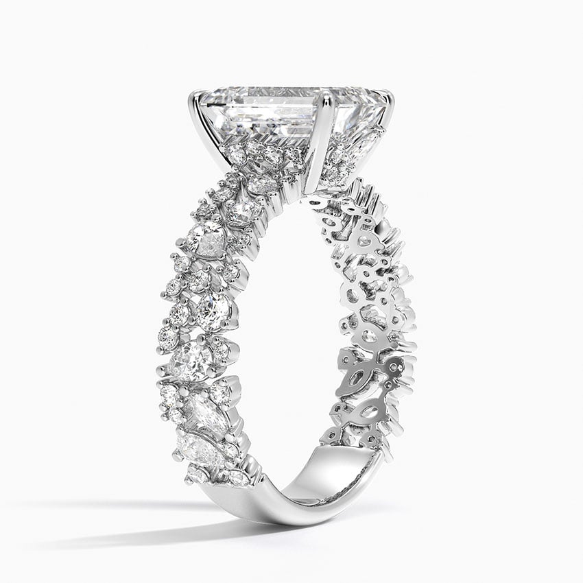 3.00 Karat Emerald Kesim Özel Tasarım Tektaş Laboratuvar Pırlanta Yüzük - Cannes
