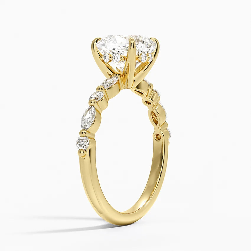2.50 Karat Cushion Kesim Hidden Halo Tasarım Tektaş Laboratuvar Pırlanta Yüzük - Tokyo - Bold Diamonds