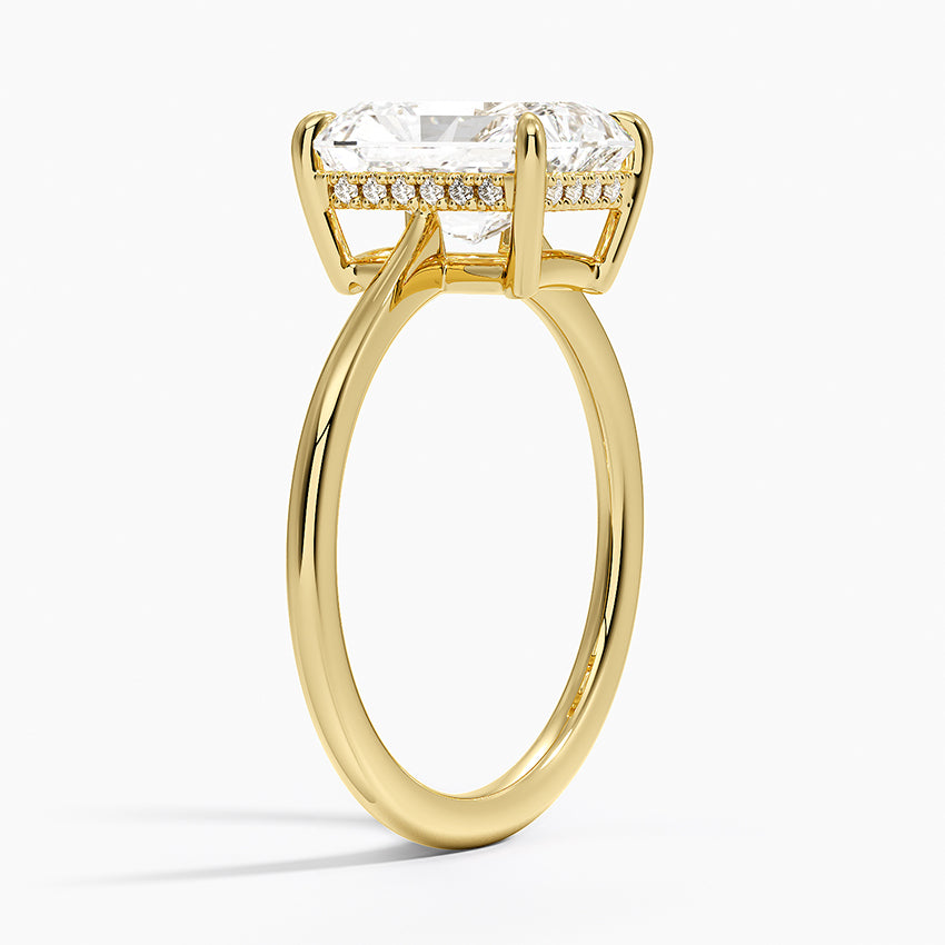 2.10 Karat Radiant Kesim Hidden Halo Tasarım Tektaş Laboratuvar Pırlanta Yüzük - Monaco