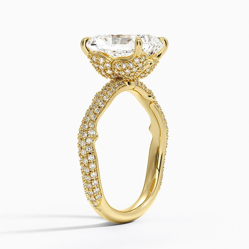 2.75 Karat Radiant Kesim Hidden Halo Tasarım Tektaş Laboratuvar Pırlanta Yüzük - Sorrento
