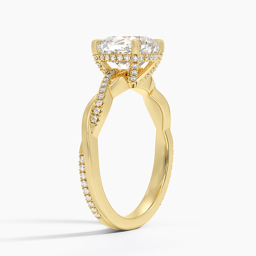 1.60 Carat Princess Halo Design Solitaire Lab Diamond Ring 18K - Florina