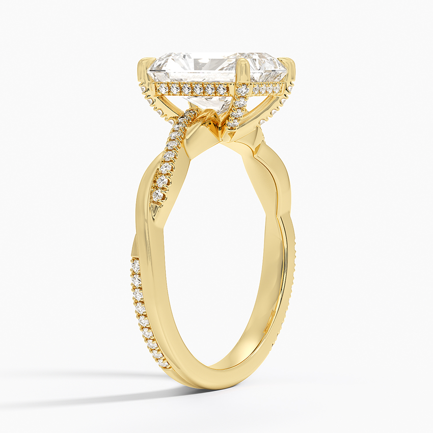 1.60 Carat Princess Halo Design Solitaire Lab Diamond Ring 18K - Florina