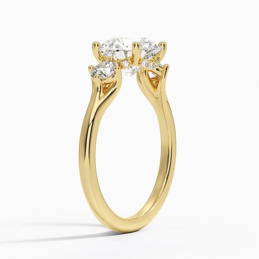 1.60 Carat Princess Halo Design Solitaire Lab Diamond Ring 18K - Florina