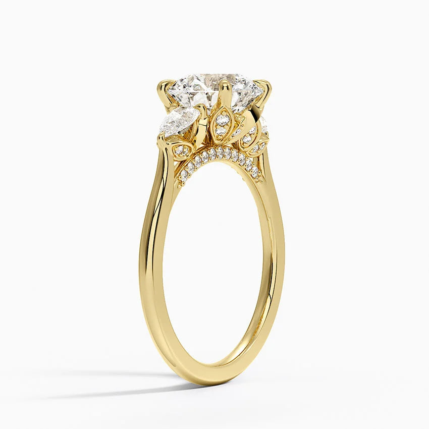 1.60 Carat Princess Halo Design Solitaire Lab Diamond Ring 18K - Florina