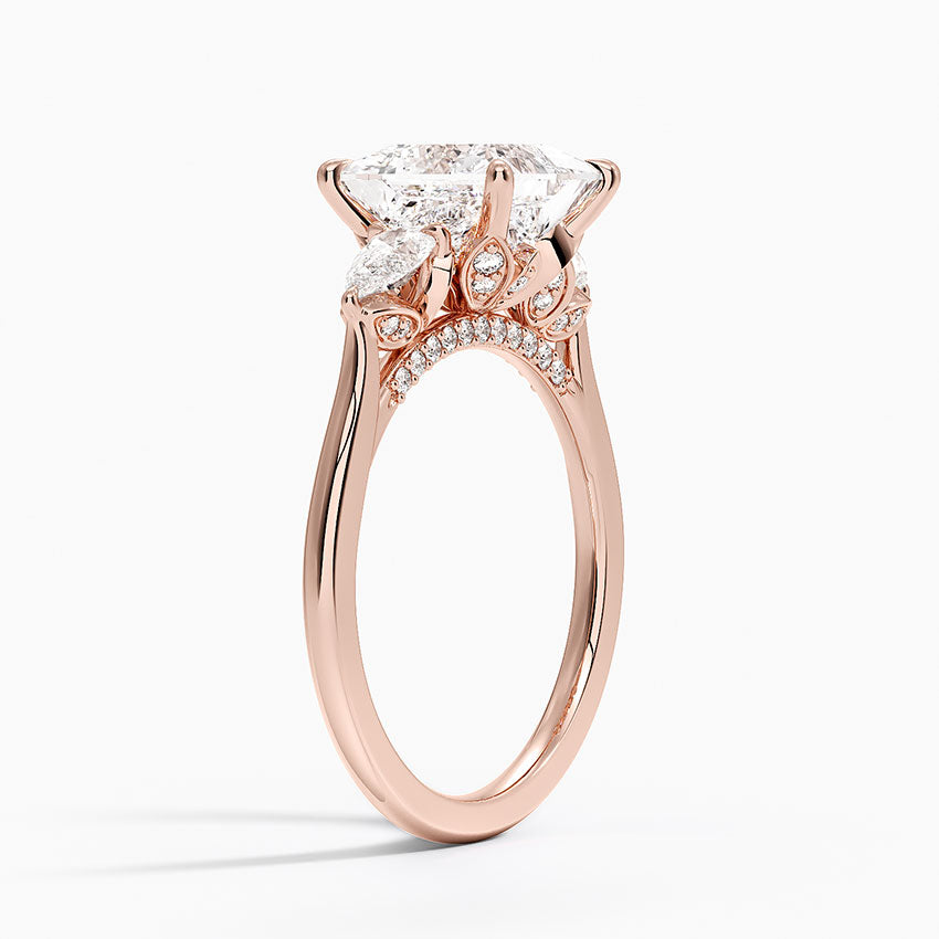 1.60 Carat Princess Halo Design Solitaire Lab Diamond Ring 18K - Florina