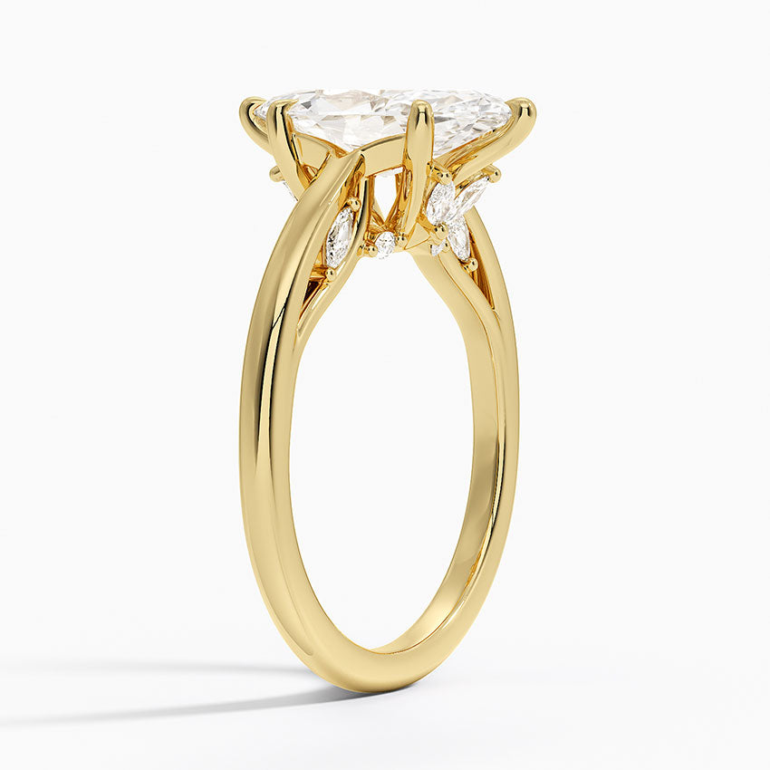 2.30 Karat Marquise Kesim Hidden Halo Tasarım Tektaş Laboratuvar Pırlanta Yüzük - Salzburg