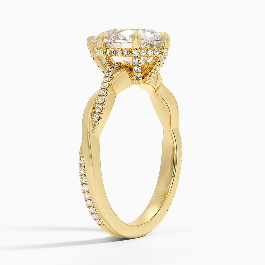 2.25 Karat Damla Kesim Hidden Halo Tasarım Tektaş Laboratuvar Pırlanta Yüzük 18K - Talora