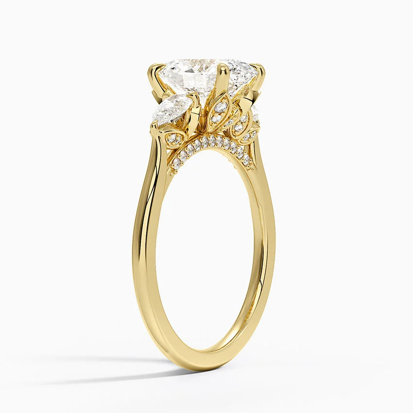 2.75 Karat Oval Kesim Hidden Halo Tasarım Tektaş Laboratuvar Pırlanta Yüzük - Verona