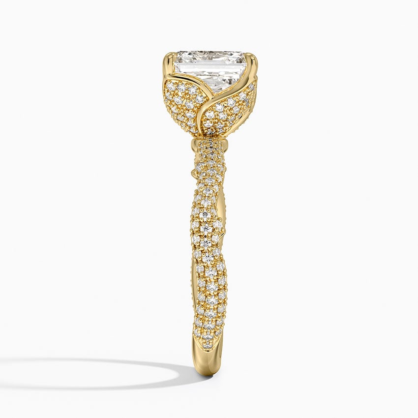 2.75 Karat Asscher Kesim Hidden Halo Tasarım Tektaş Laboratuvar Pırlanta Yüzük - Sorrento