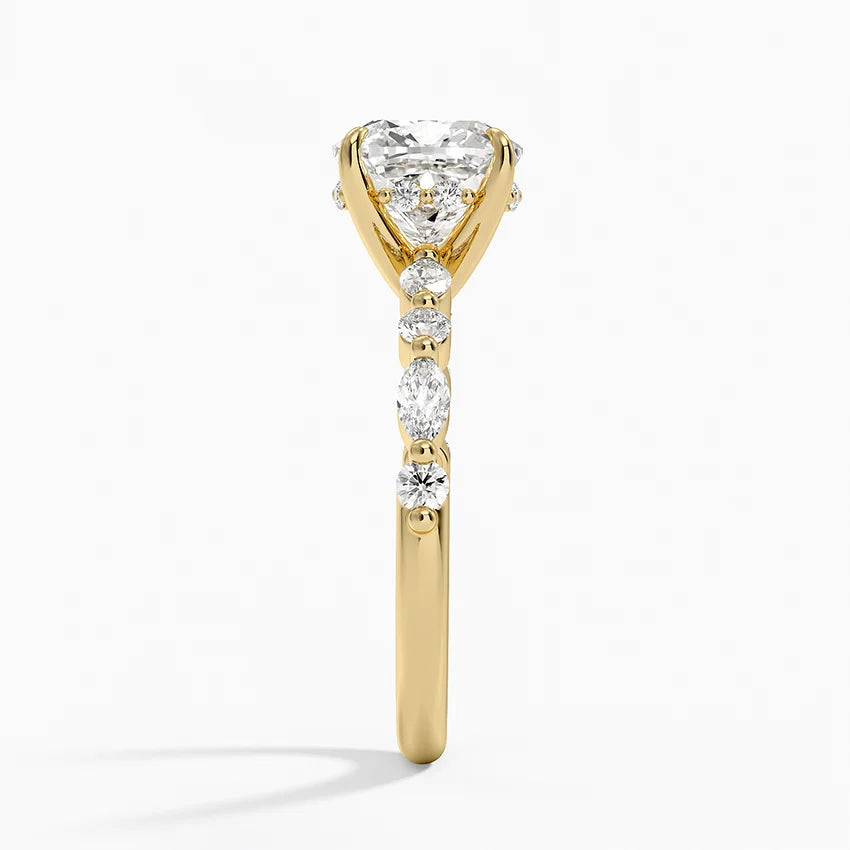 2.50 Karat Cushion Kesim Hidden Halo Tasarım Tektaş Laboratuvar Pırlanta Yüzük - Tokyo - Bold Diamonds