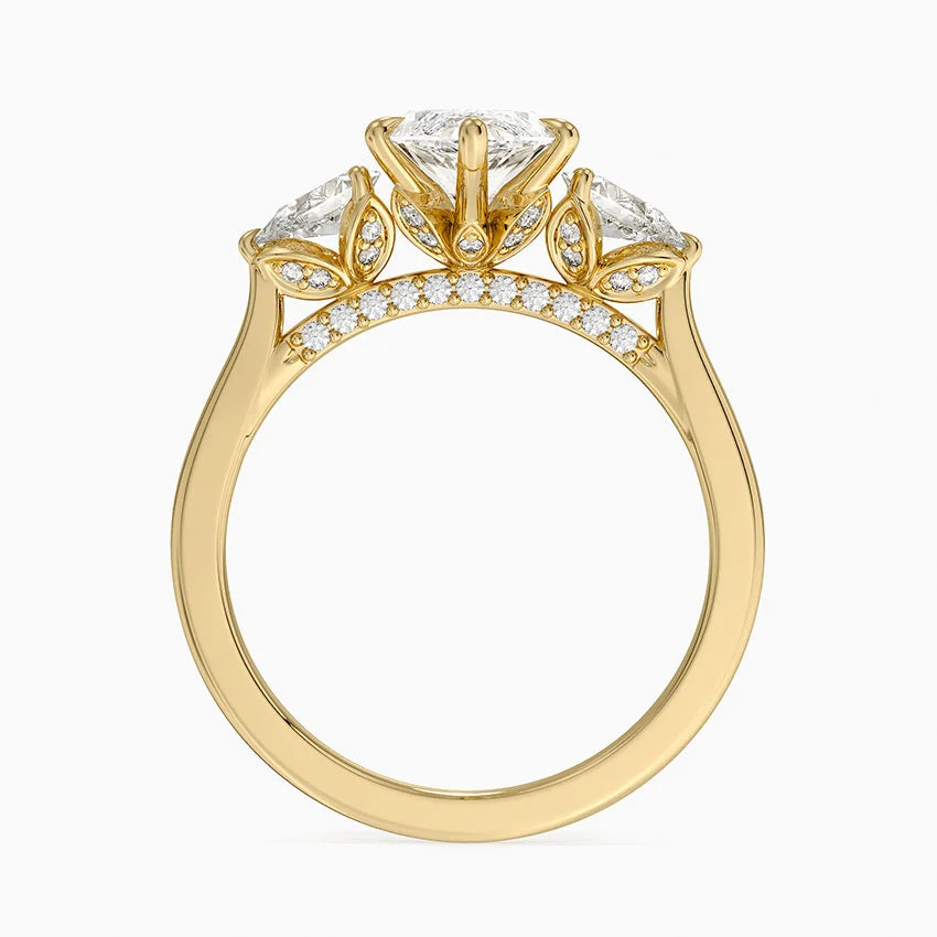 1.60 Carat Princess Halo Design Solitaire Lab Diamond Ring 18K - Florina