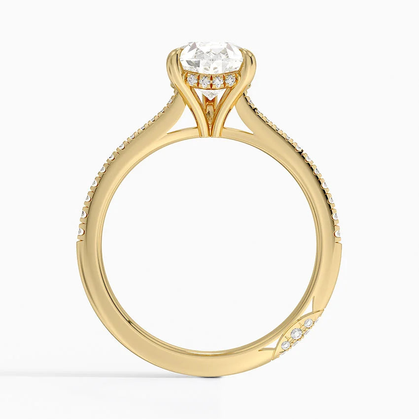 1.60 Carat Princess Halo Design Solitaire Lab Diamond Ring 18K - Florina