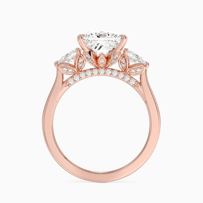 1.60 Carat Princess Halo Design Solitaire Lab Diamond Ring 18K - Florina