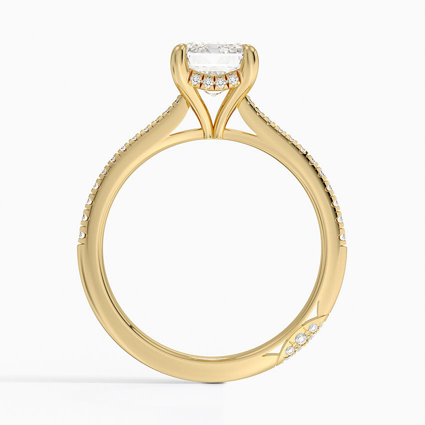 1.60 Carat Princess Halo Design Solitaire Lab Diamond Ring 18K - Florina