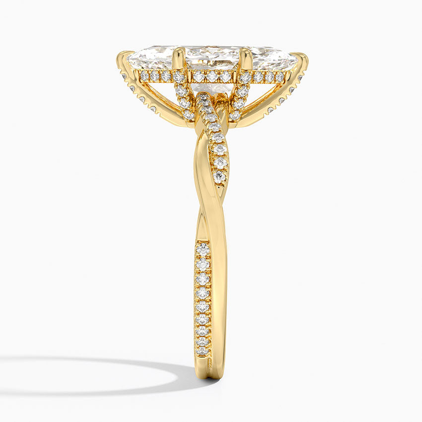 1.60 Carat Princess Halo Design Solitaire Lab Diamond Ring 18K - Florina
