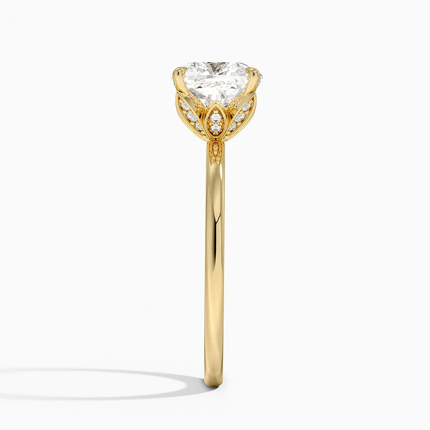 1.60 Carat Princess Halo Design Solitaire Lab Diamond Ring 18K - Florina