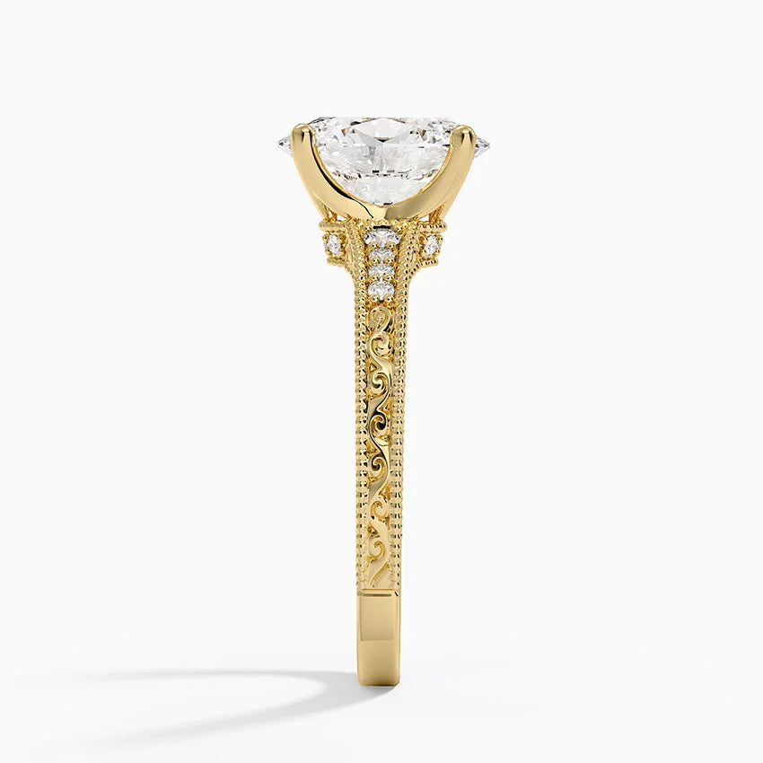 2.15 Karat Oval Kesim Hidden Halo Tasarım Tektaş Laboratuvar Pırlanta Yüzük - Venice