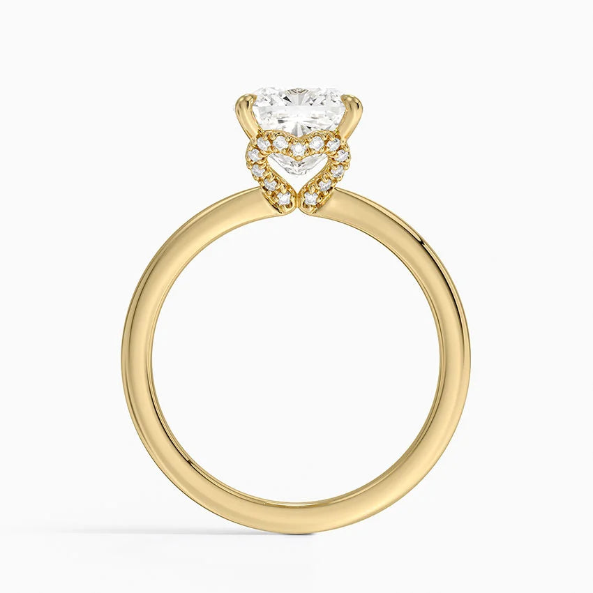 2.15 Cushion Kesim Hidden Halo Tasarım Tektaş Laboratuvar Pırlanta Yüzük - Vilora