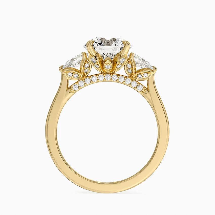 1.60 Carat Princess Halo Design Solitaire Lab Diamond Ring 18K - Florina