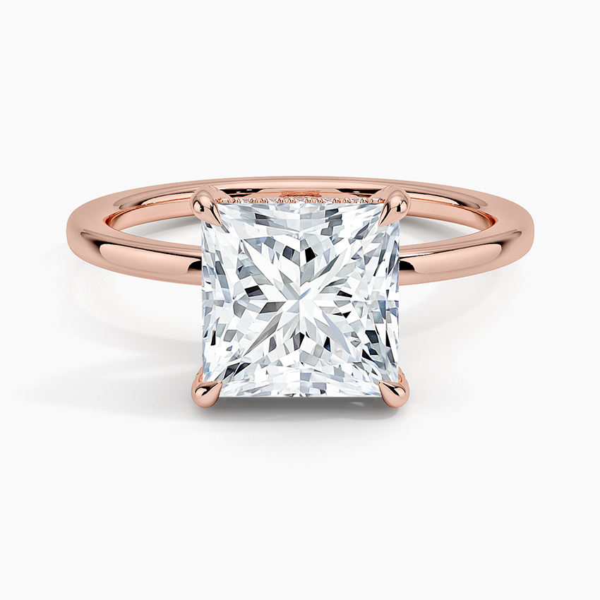 1.60 Carat Princess Halo Design Solitaire Lab Diamond Ring 18K - Florina