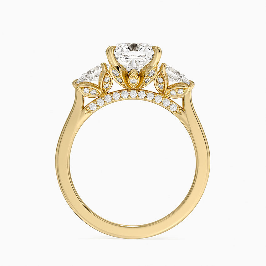 1.60 Carat Princess Halo Design Solitaire Lab Diamond Ring 18K - Florina