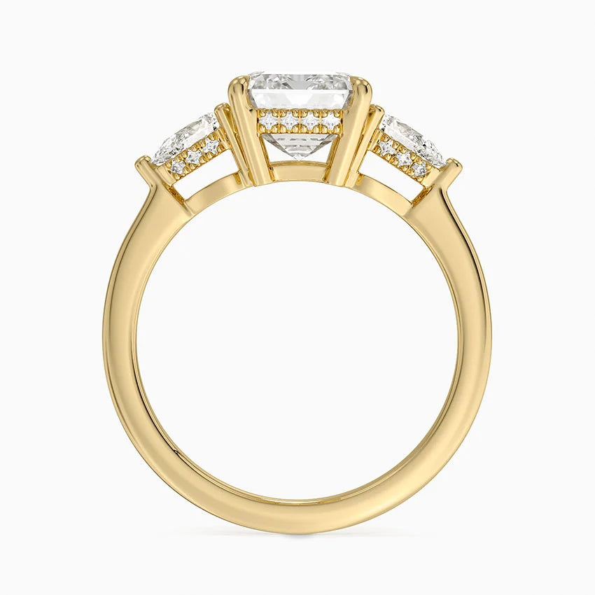 1.60 Carat Princess Halo Design Solitaire Lab Diamond Ring 18K - Florina