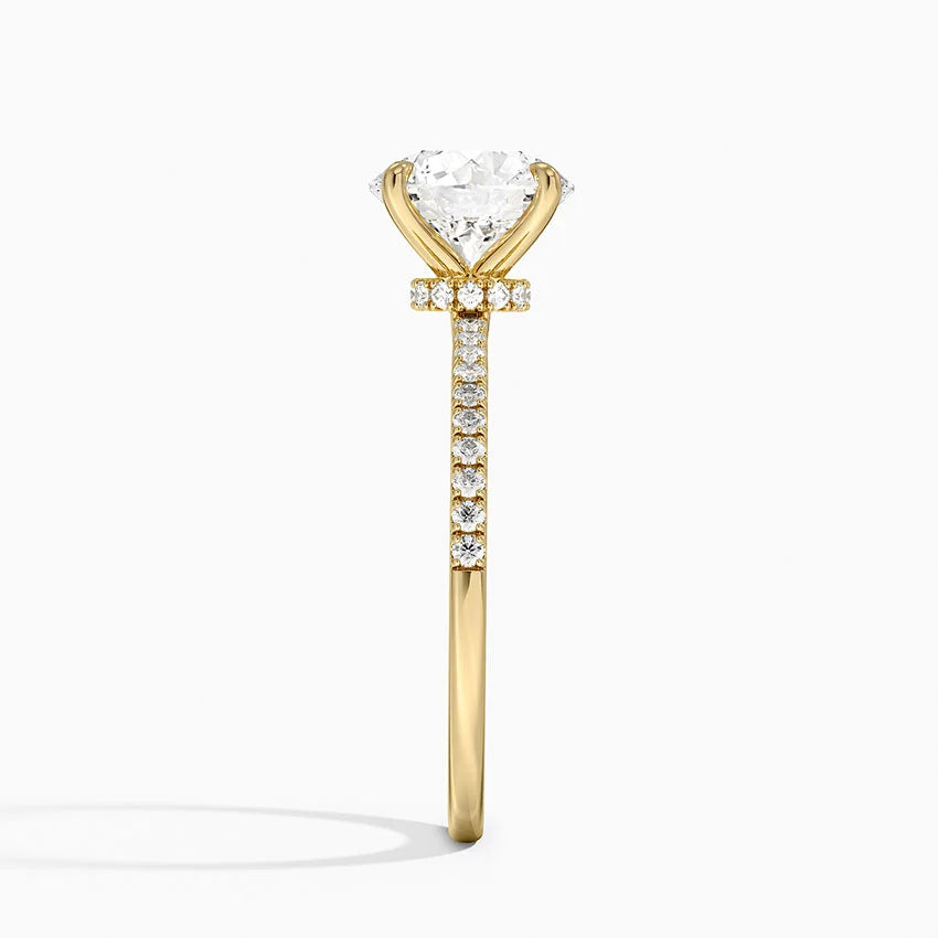 1.60 Carat Princess Halo Design Solitaire Lab Diamond Ring 18K - Florina