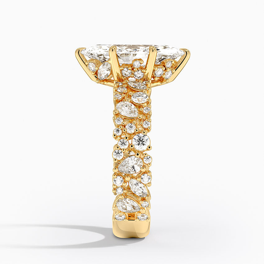 3.00 Marquise Kesim Özel Tasarım Tektaş Laboratuvar Pırlanta Yüzük - Aylora