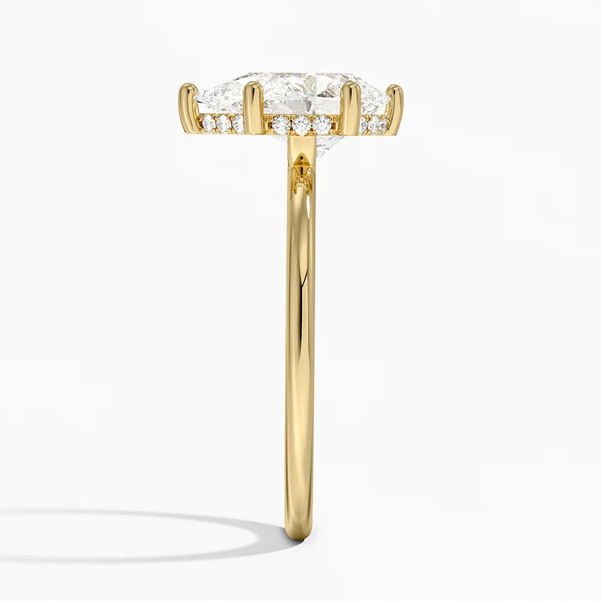 2.10 Damla Kesim Hidden Halo Tasarım Tektaş Laboratuvar Pırlanta Yüzük - Melara