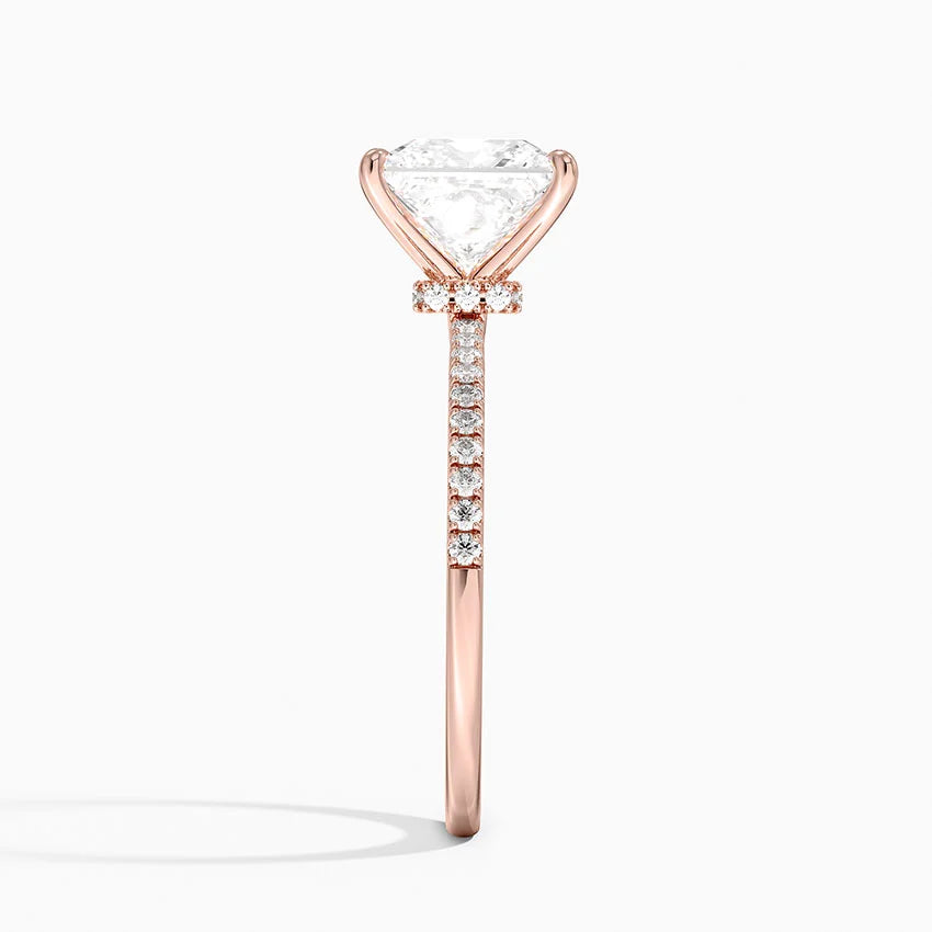 1.60 Carat Princess Halo Design Solitaire Lab Diamond Ring 18K - Florina