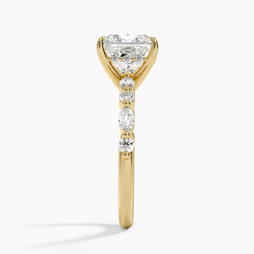 2.50 Karat Prenses Kesim Hidden Halo Tasarım Tektaş Laboratuvar Pırlanta Yüzük - Tokyo - Bold Diamonds