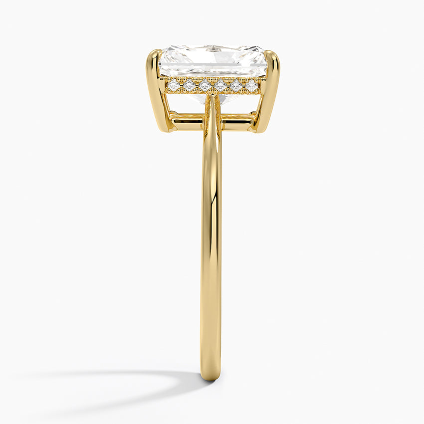 2.10 Karat Radiant Kesim Hidden Halo Tasarım Tektaş Laboratuvar Pırlanta Yüzük - Monaco