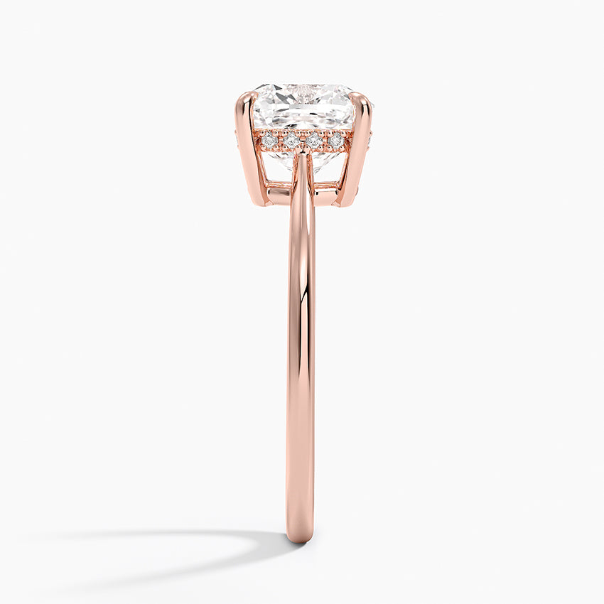 2.10 Cushion Kesim Hidden Halo Tasarım Tektaş Laboratuvar Pırlanta Yüzük - Tilora