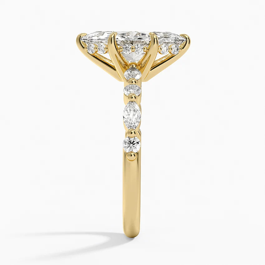 2.50 Karat Marqiuse Kesim Hidden Halo Tasarım Tektaş Laboratuvar Pırlanta Yüzük - Tokyo - Bold Diamonds