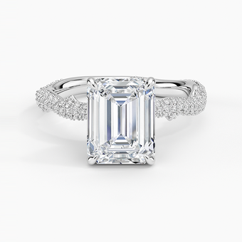 2.75 Karat Emerald Kesim Hidden Halo Tasarım Tektaş Laboratuvar Pırlanta Yüzük - Sorrento