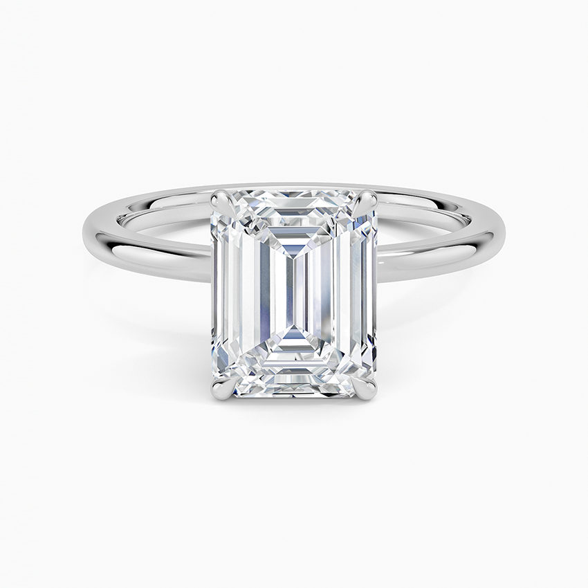 2.15 Karat Emerald Kesim Hidden Halo Tasarım Tektaş Laboratuvar Pırlanta Yüzük - Oslo